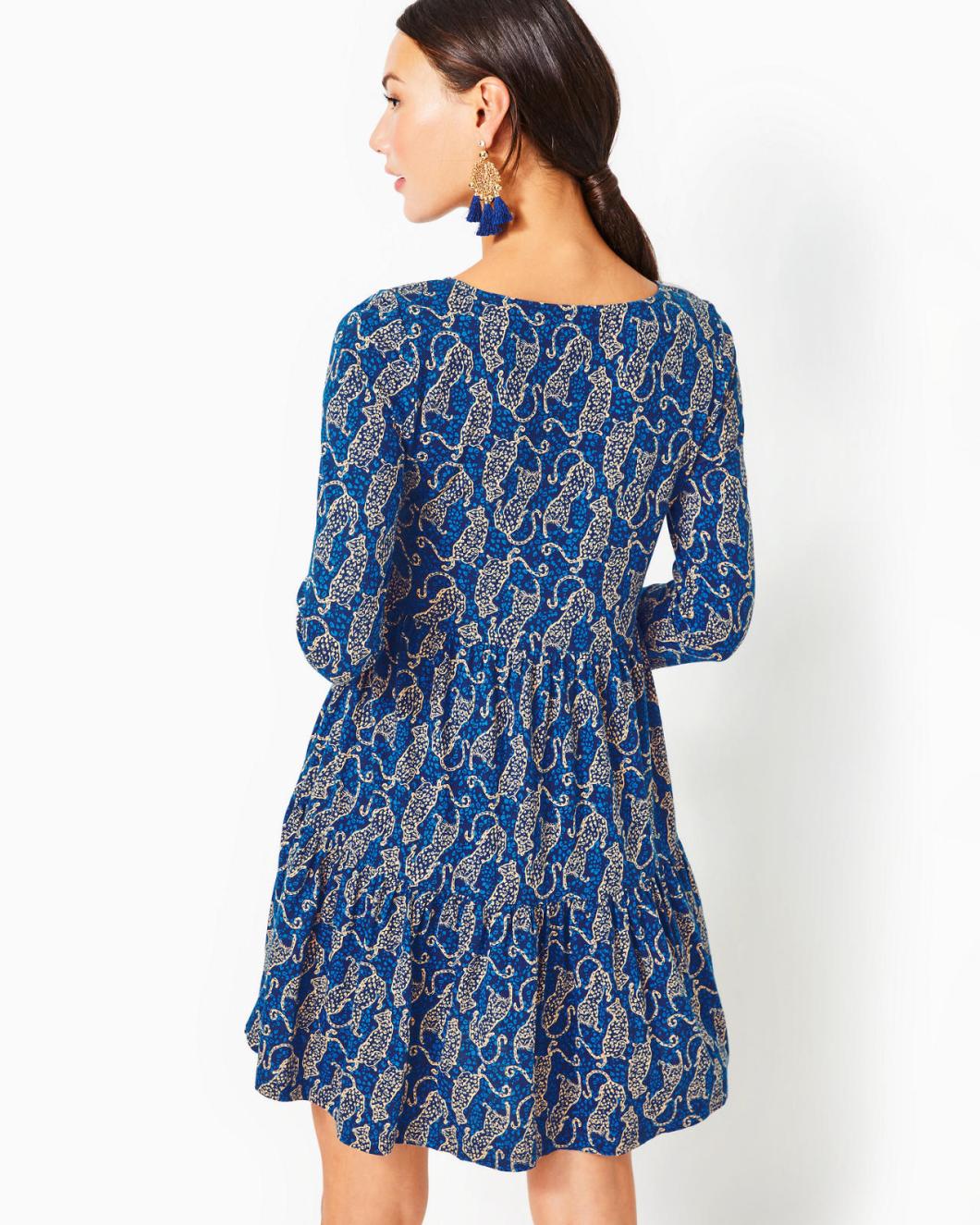 Lilly Pulitzer Geanna Cotton Swing Dress Low Tide Navy Easy To Spot | Women Swing Dresses