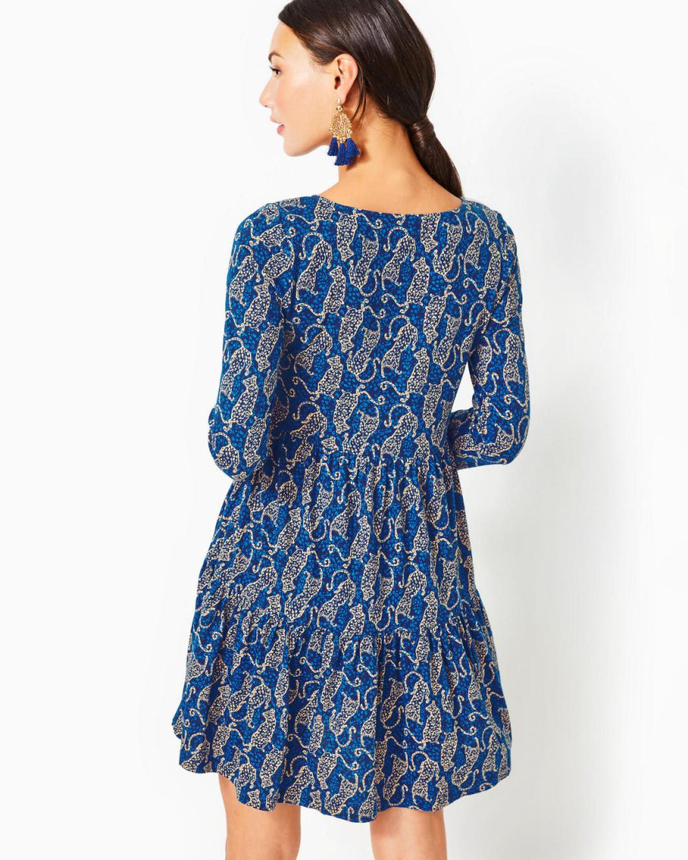 Lilly Pulitzer Geanna Cotton Swing Dress Low Tide Navy Easy To Spot | Women Swing Dresses