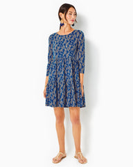 Lilly Pulitzer Geanna Cotton Swing Dress Low Tide Navy Easy To Spot | Women Swing Dresses