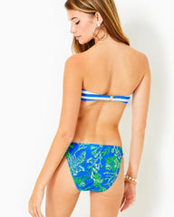 Lilly Pulitzer Genya Bandeau Swim Top Briny Blue A Bit Salty Engineered Bikini Top | Women Swimsuits