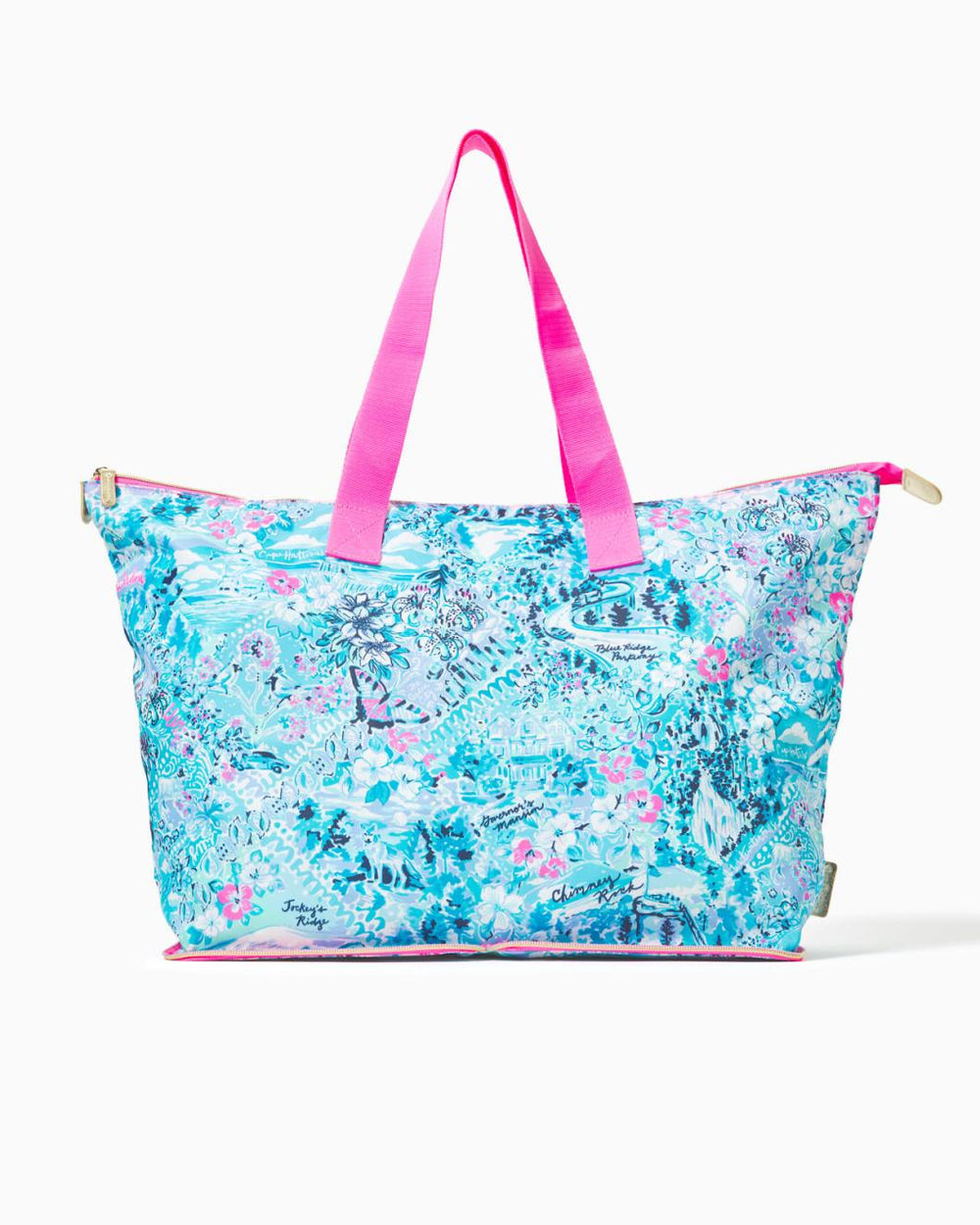 Lilly Pulitzer Getaway Packable Tote Blue Peri Lilly Loves North Carolina | Women Bags