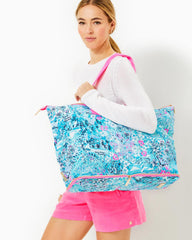Lilly Pulitzer Getaway Packable Tote Blue Peri Lilly Loves North Carolina | Women Bags