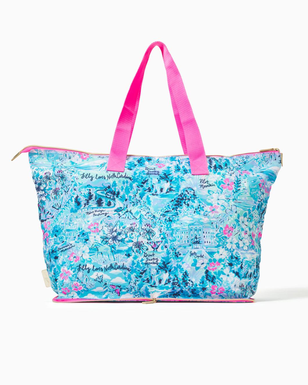Lilly Pulitzer Getaway Packable Tote Blue Peri Lilly Loves North Carolina | Women Bags