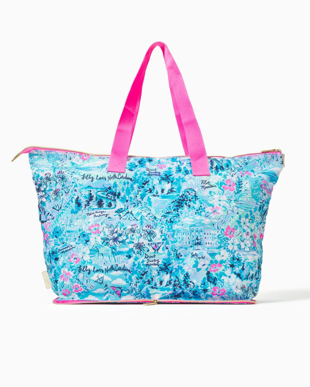 Lilly Pulitzer Getaway Packable Tote Blue Peri Lilly Loves North Carolina | Women Bags
