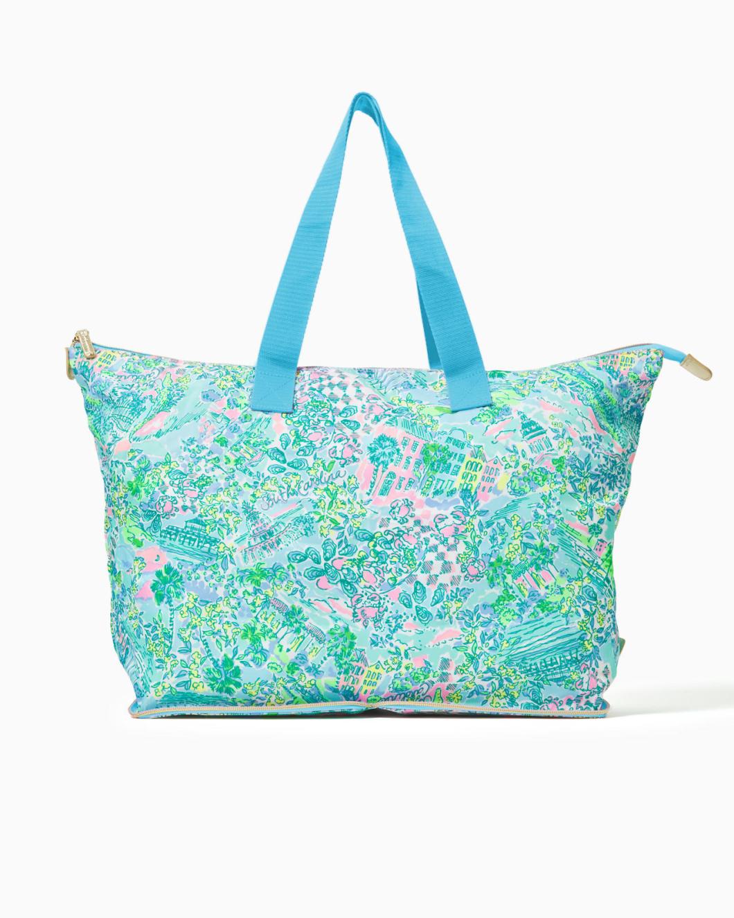 Lilly Pulitzer Getaway Packable Tote Surf Blue Lilly Loves South Carolina | Women Bags