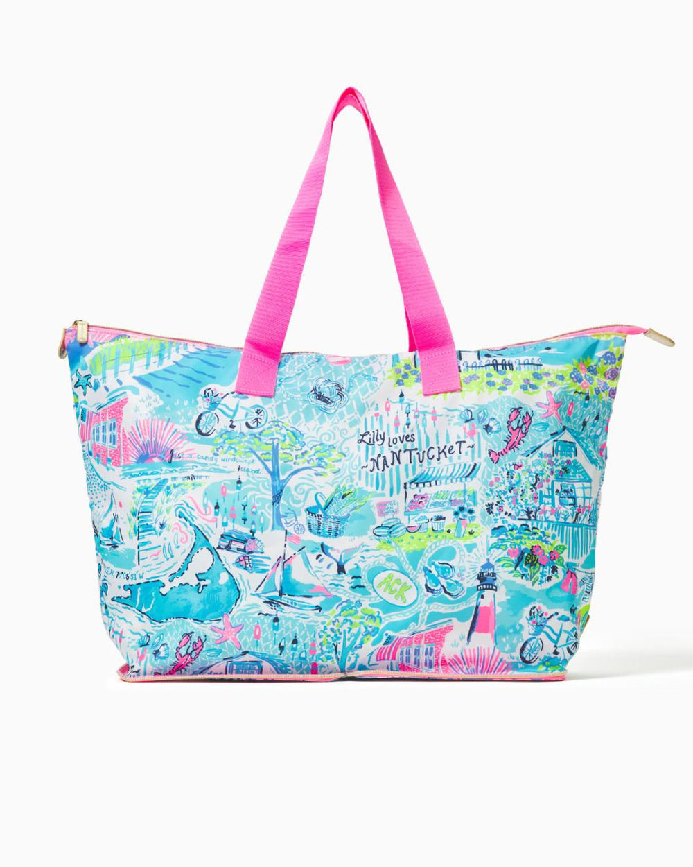 Lilly Pulitzer Getaway Packable Tote Whisper Blue Lilly Loves Nantucket | Women Bags