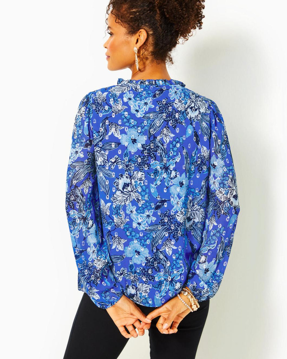 Lilly Pulitzer Giana Long Sleeve Top Alba Blue Cruisin Together | Women Tops