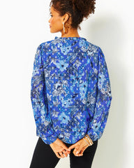 Lilly Pulitzer Giana Long Sleeve Top Alba Blue Cruisin Together | Women Tops