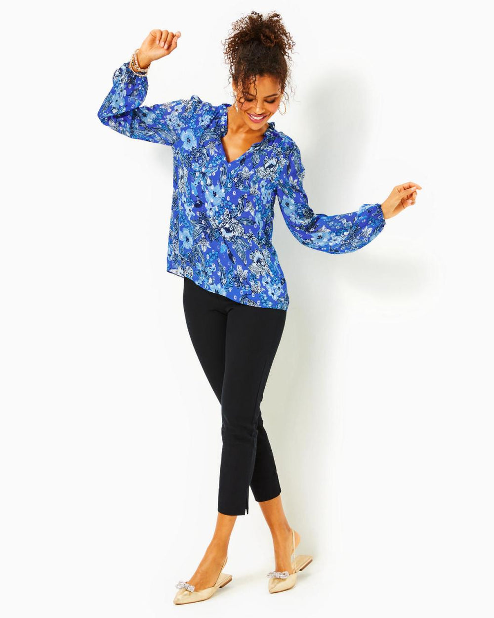 Lilly Pulitzer Giana Long Sleeve Top Alba Blue Cruisin Together | Women Tops
