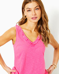 Lilly Pulitzer Gigi Ruffle Tank Top Roxie Pink | Women Tops