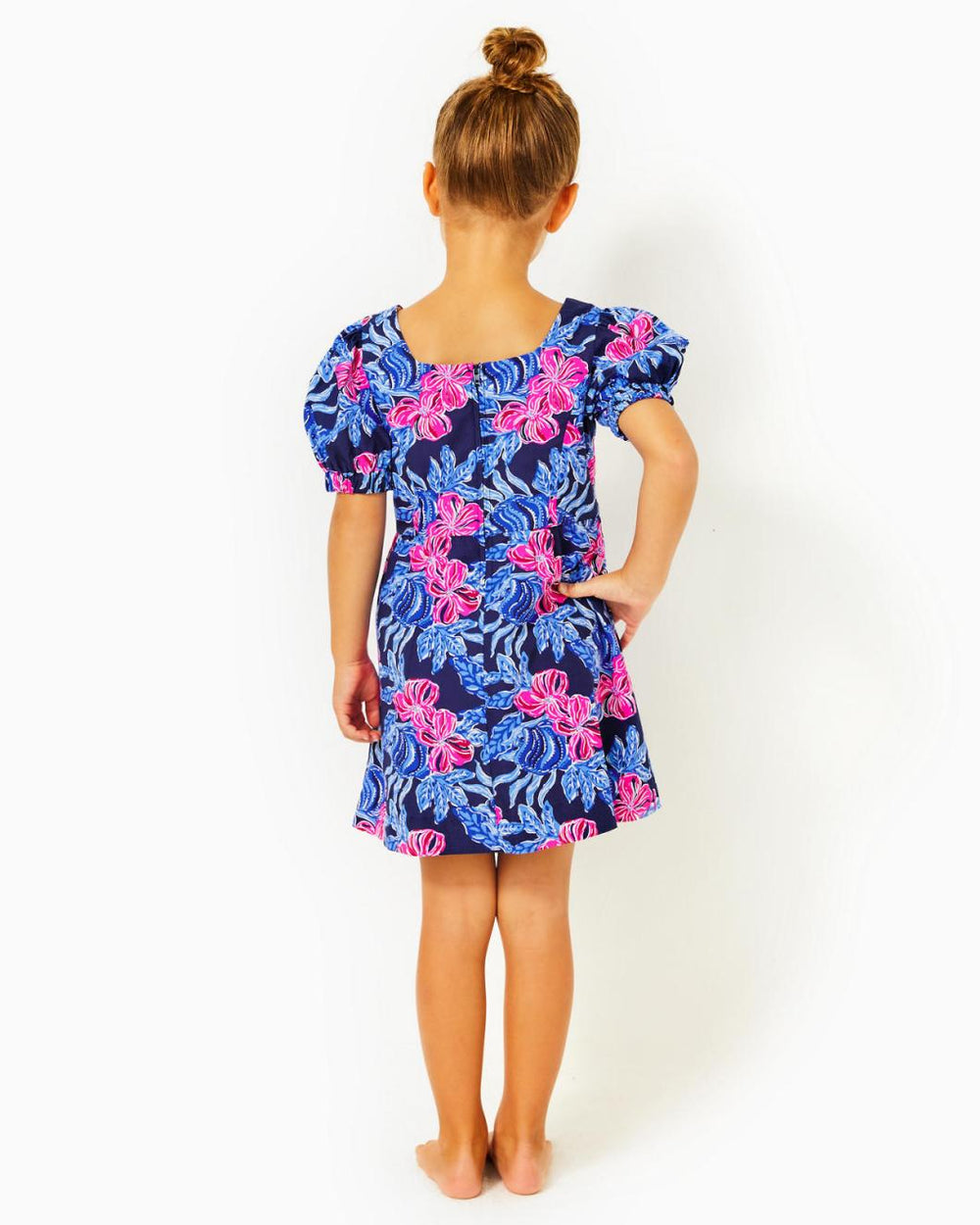 Lilly Pulitzer Girls Alannah Cotton Dress Low Tide Navy Its Ofishell | Girl Dresses &amp; Rompers