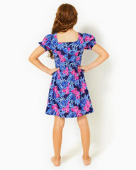 Lilly Pulitzer Girls Alannah Cotton Dress Low Tide Navy Its Ofishell | Girl Dresses &amp; Rompers