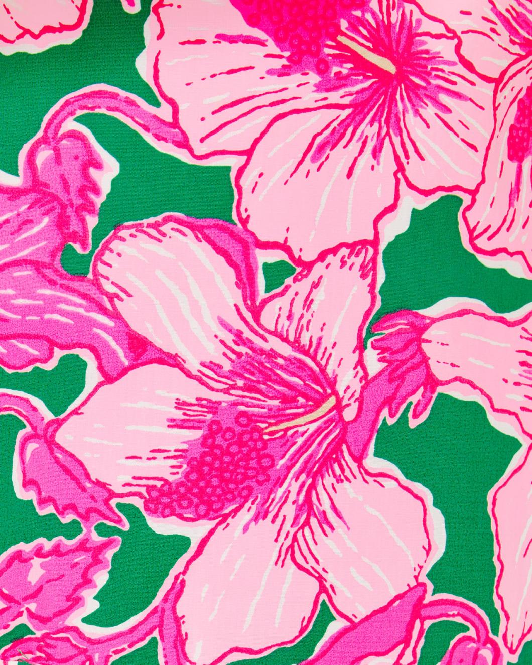 Lilly Pulitzer Girls Little Lilly Classic Shift Dress Kelly Green Hibis Kiss | Girl Dresses &amp; Rompers