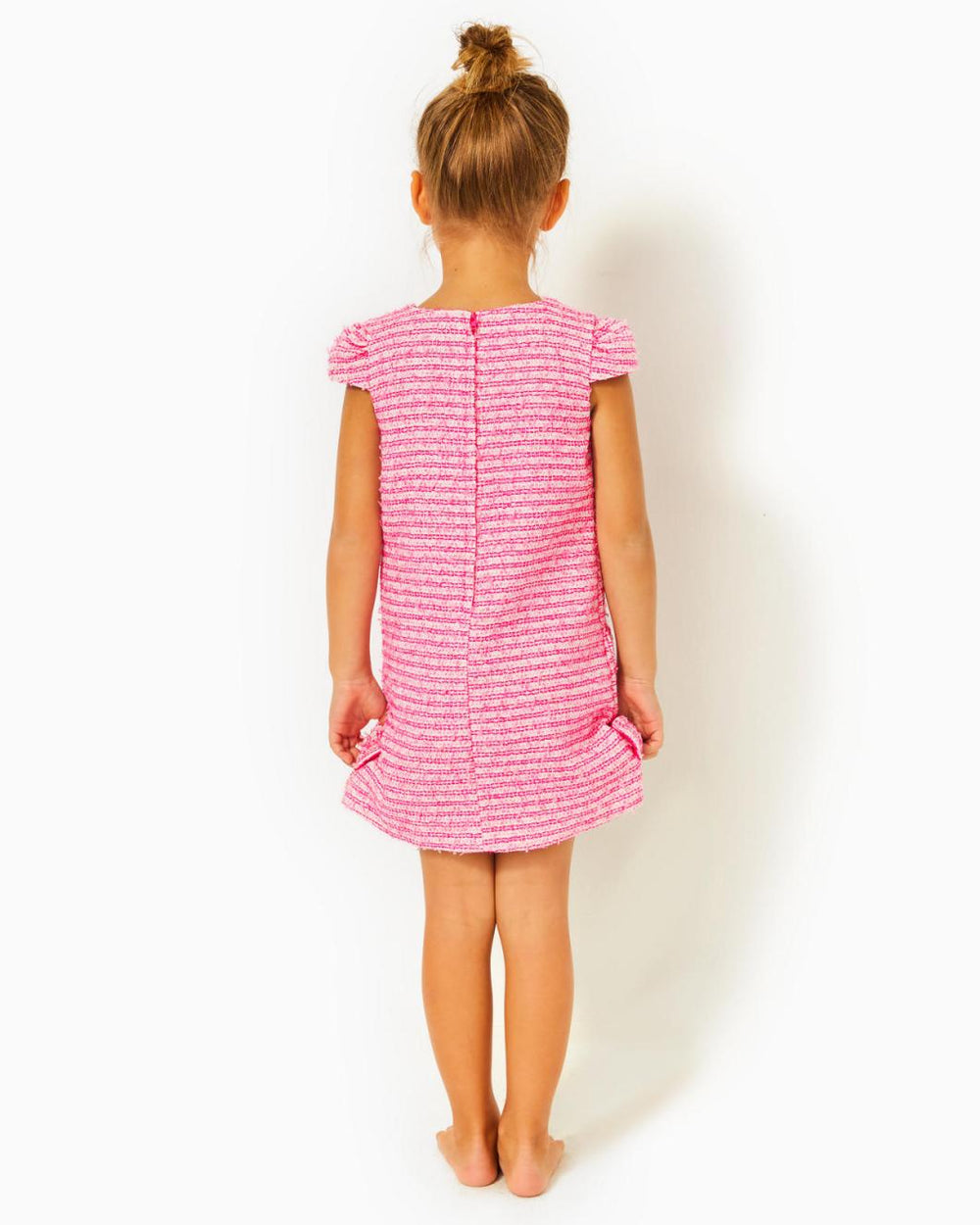 Lilly Pulitzer Girls Little Lilly Shift Dress Pink Palms Fantasy Tweed | Girl Dresses &amp; Rompers