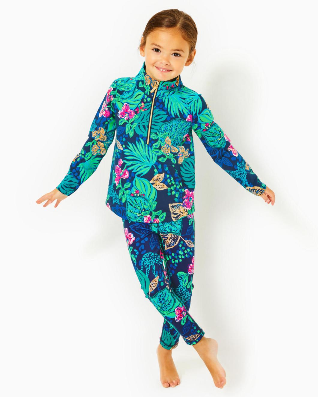 Lilly Pulitzer Girls Little Skipper Popover Low Tide Navy Life Of The Party | Girl Tops &amp; Bottoms