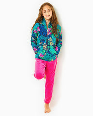 Lilly Pulitzer Girls Little Skipper Popover Low Tide Navy Life Of The Party | Girl Tops &amp; Bottoms