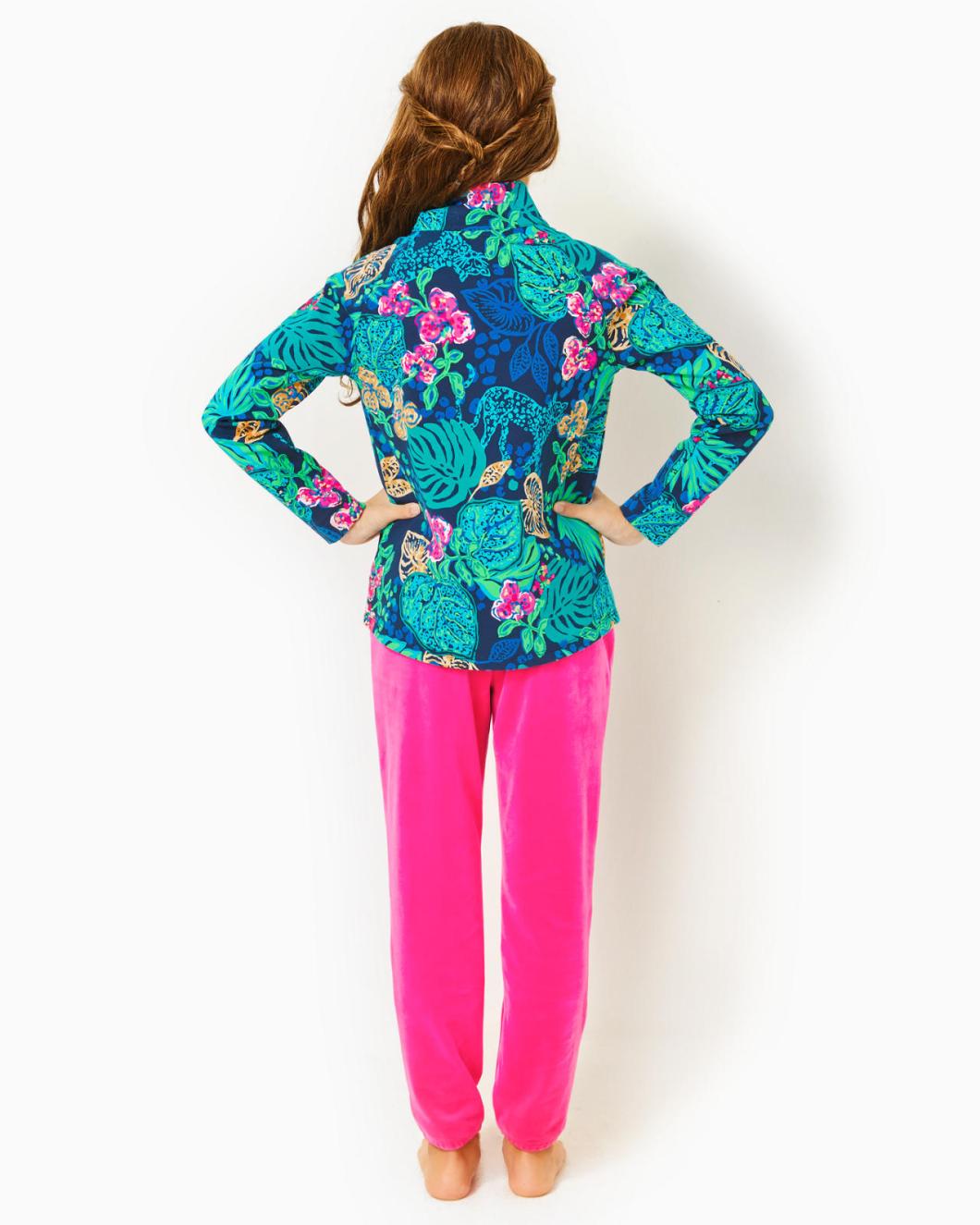 Lilly Pulitzer Girls Little Skipper Popover Low Tide Navy Life Of The Party | Girl Tops &amp; Bottoms