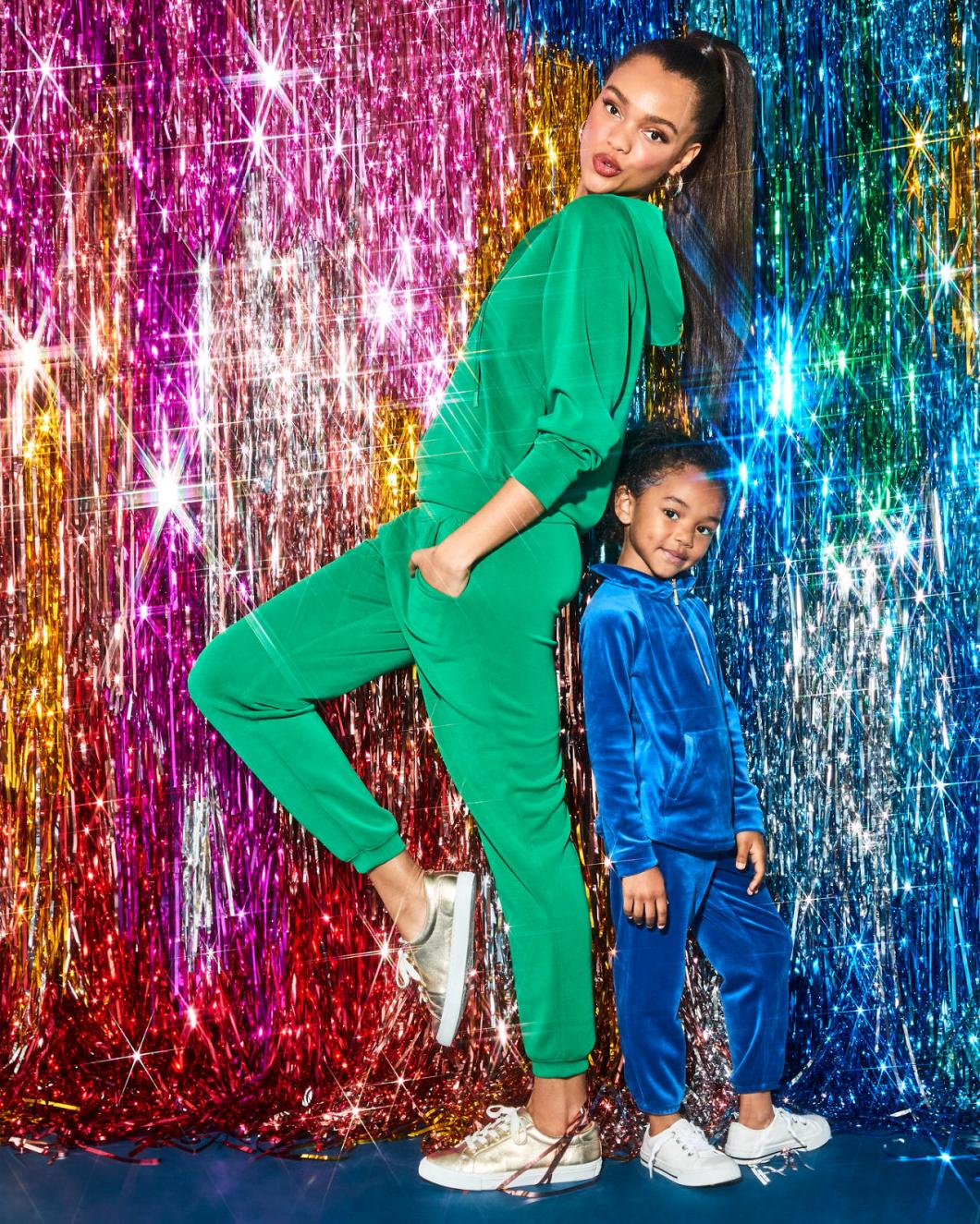 Lilly Pulitzer Girls Little Skipper Ruffle Velour Popover Indigo Breeze | Girl Tops &amp; Bottoms