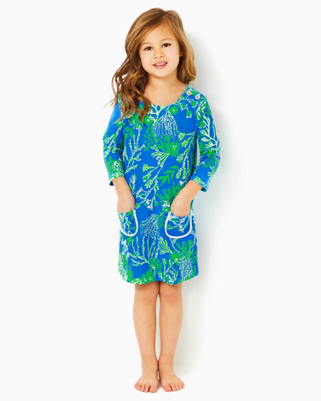 Lilly Pulitzer Girls Mackenzie Dress Briny Blue A Bit Salty | Girl Dresses &amp; Rompers