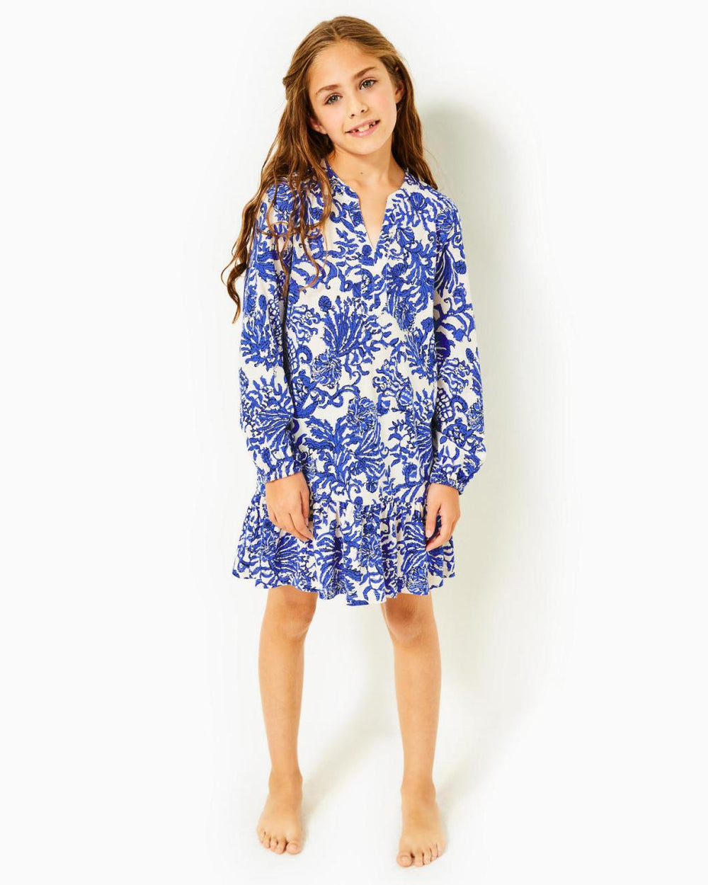 Lilly Pulitzer Girls Mini Alyssa Cotton Dress Deeper Coconut Ride With Me | Girl Dresses &amp; Rompers