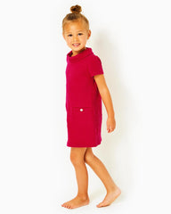 Lilly Pulitzer Girls Mini Daisee Shift Dress Poinsettia Red Knit Pucker Jacquard | Girl Dresses &amp; Rompers