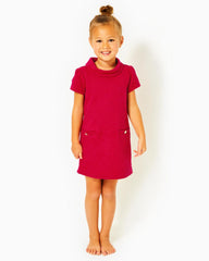 Lilly Pulitzer Girls Mini Daisee Shift Dress Poinsettia Red Knit Pucker Jacquard | Girl Dresses &amp; Rompers