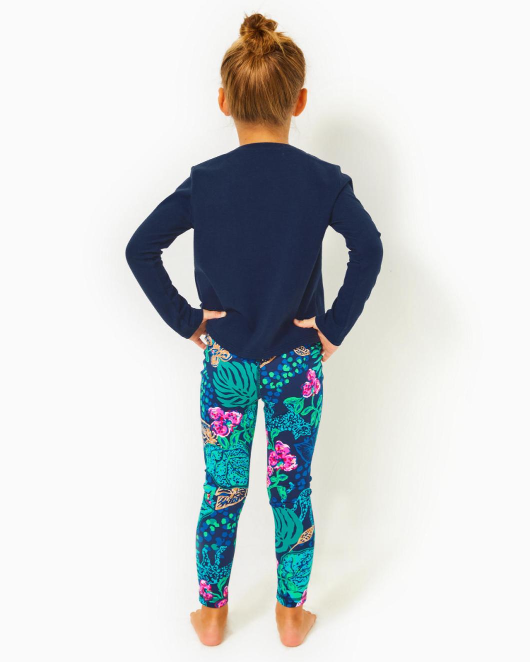 Lilly Pulitzer Girls Mini Emerie Cotton Tee Low Tide Navy | Girl Tops &amp; Bottoms