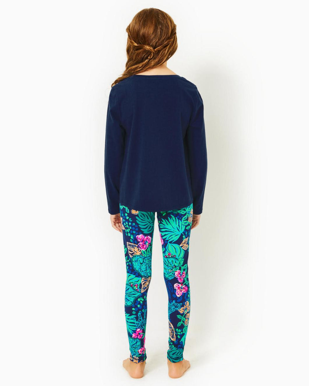 Lilly Pulitzer Girls Mini Emerie Cotton Tee Low Tide Navy | Girl Tops &amp; Bottoms