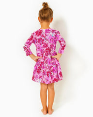 Lilly Pulitzer Girls Mini Geanna Cotton Dress Lilac Thistle In The Wild Flowers | Girl Dresses &amp; Rompers