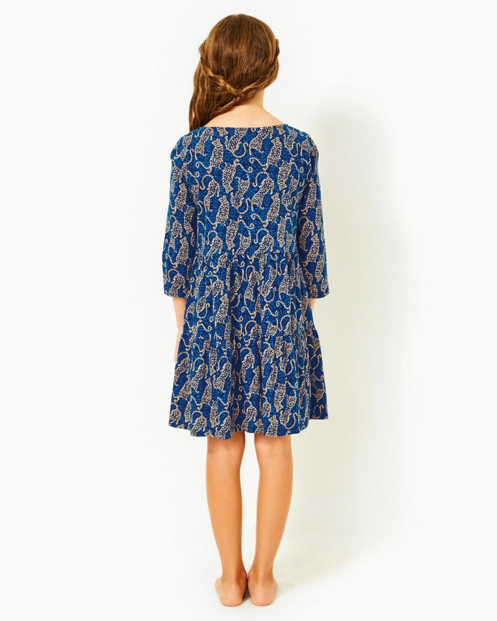 Lilly Pulitzer Girls Mini Geanna Cotton Dress Low Tide Navy Easy To Spot | Girl Dresses &amp; Rompers