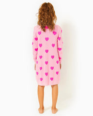 Lilly Pulitzer Girls Mini Keane Sweater Dress Peony Pink Heart Jacquard Childrens | Girl Dresses &amp; Rompers