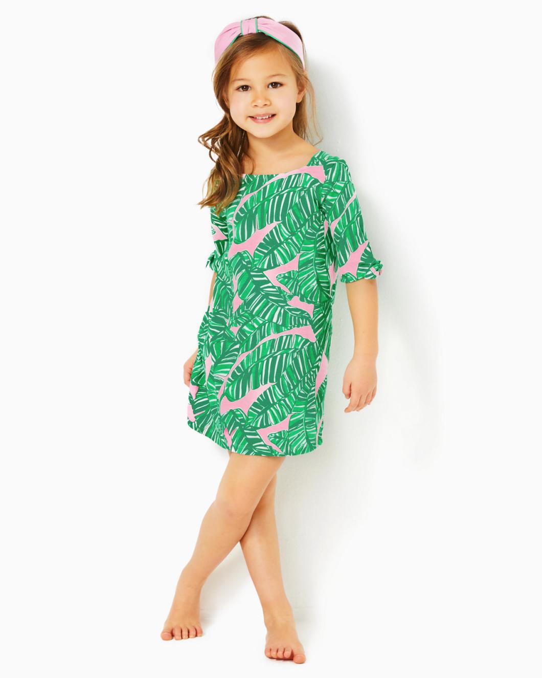 Lilly Pulitzer Girls Mini Lidia Dress Conch Shell Pink Lets Go Bananas | Girl Dresses &amp; Rompers