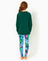 Lilly Pulitzer Girls Mini Luxletic Beach Comber Sweatshirt Evergreen | Girl Tops &amp; Bottoms