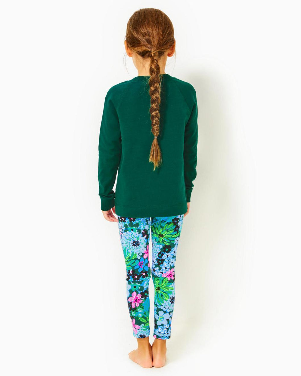 Lilly Pulitzer Girls Mini Luxletic Beach Comber Sweatshirt Evergreen | Girl Tops &amp; Bottoms