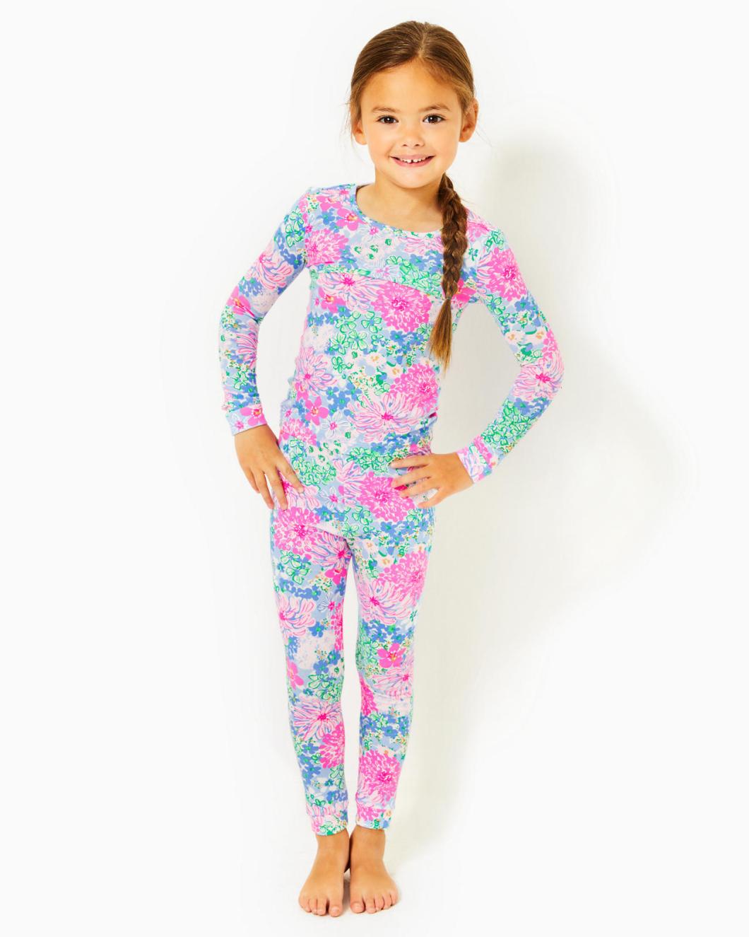Lilly Pulitzer Girls Mini Sammy Pajama Set Multi Lil Soiree All Day | Girl Pajamas
