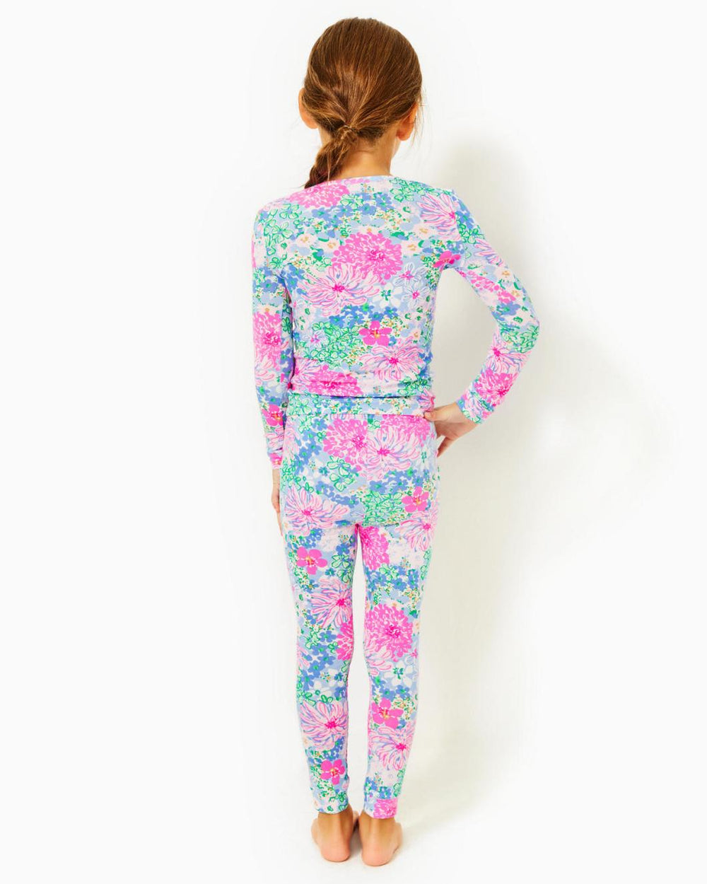 Lilly Pulitzer Girls Mini Sammy Pajama Set Multi Lil Soiree All Day | Girl Pajamas