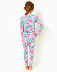 Lilly Pulitzer Girls Mini Sammy Pajama Set Multi Lil Soiree All Day | Girl Pajamas
