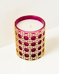 Lilly Pulitzer Glass Candle With Gold Caning Amarena Cherry | Women Home Decor
