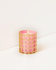 Lilly Pulitzer Glass Candle With Gold Caning Conch Shell Pink | Women Home Decor
