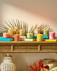 Lilly Pulitzer Glass Candle With Gold Caning Resort White | Women Home Decor