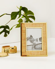 Lilly Pulitzer Gold Metal And Raffia Frame Natural | Women Home Decor