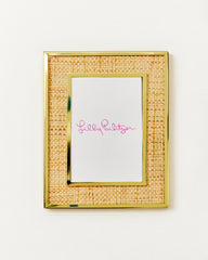 Lilly Pulitzer Gold Metal And Raffia Frame Natural | Women Home Decor