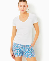 Lilly Pulitzer Halee V-Neck Top Resort White | Women Tops