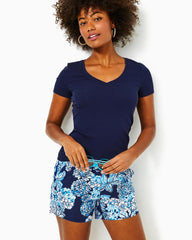 Lilly Pulitzer Halee V-Neck Top True Navy | Women Tops