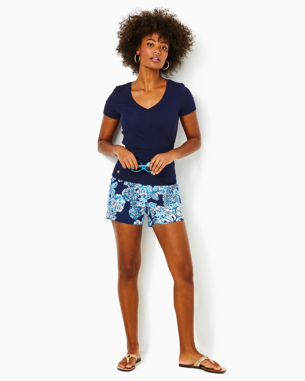 Lilly Pulitzer Halee V-Neck Top True Navy | Women Tops