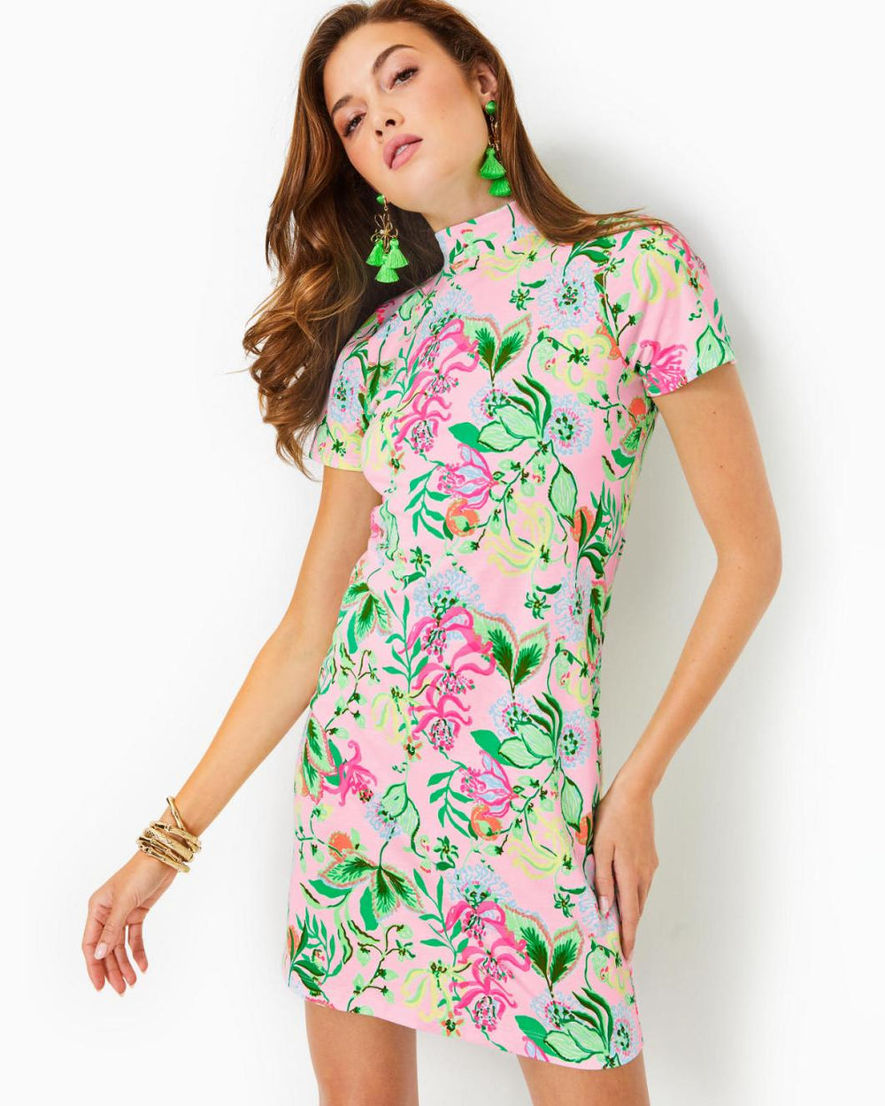 Lilly Pulitzer Hallie Short Sleeve Cotton Dress Multi Via Amore Spritzer | Women Fitted Dresses