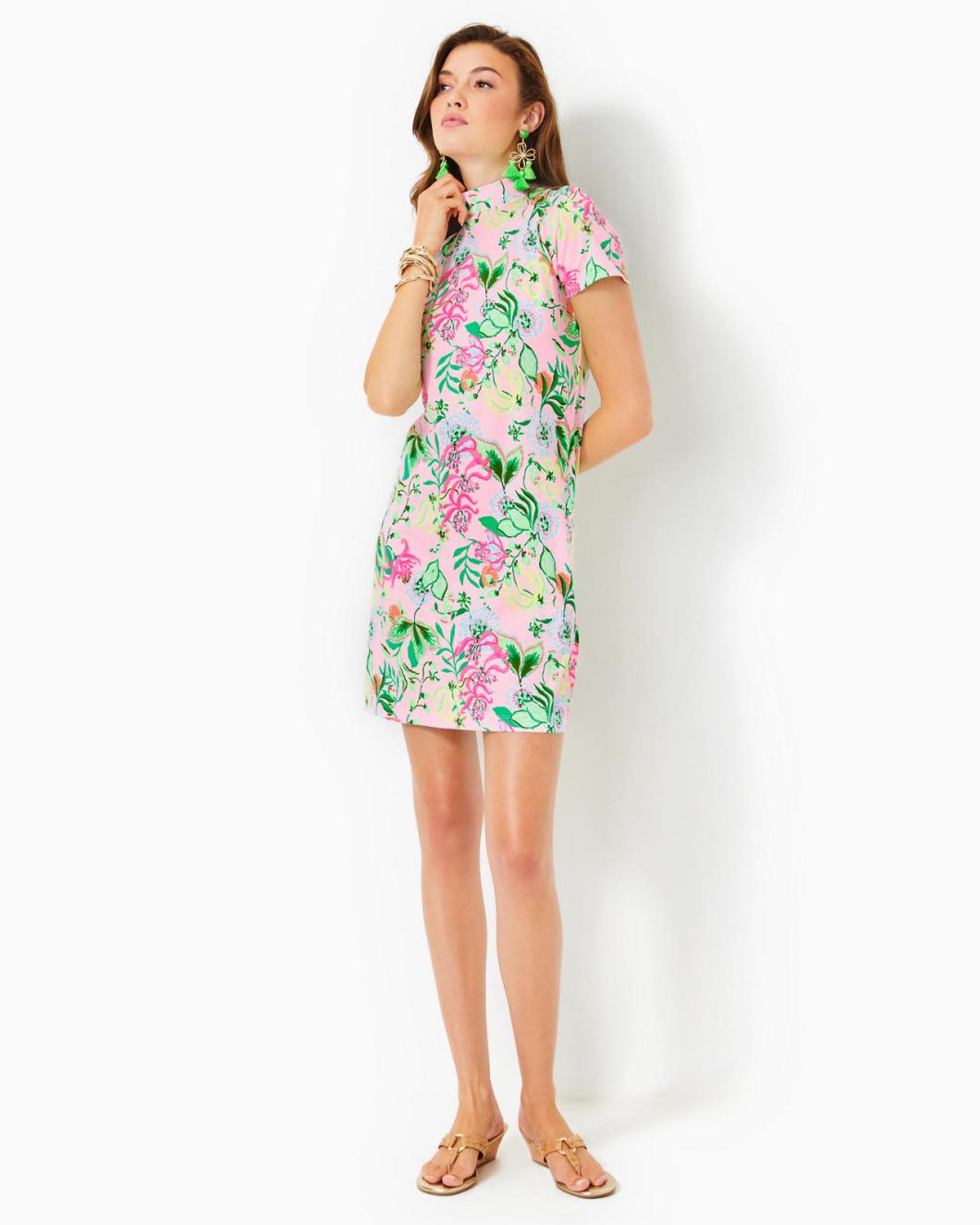 Lilly Pulitzer Hallie Short Sleeve Cotton Dress Multi Via Amore Spritzer | Women Fitted Dresses