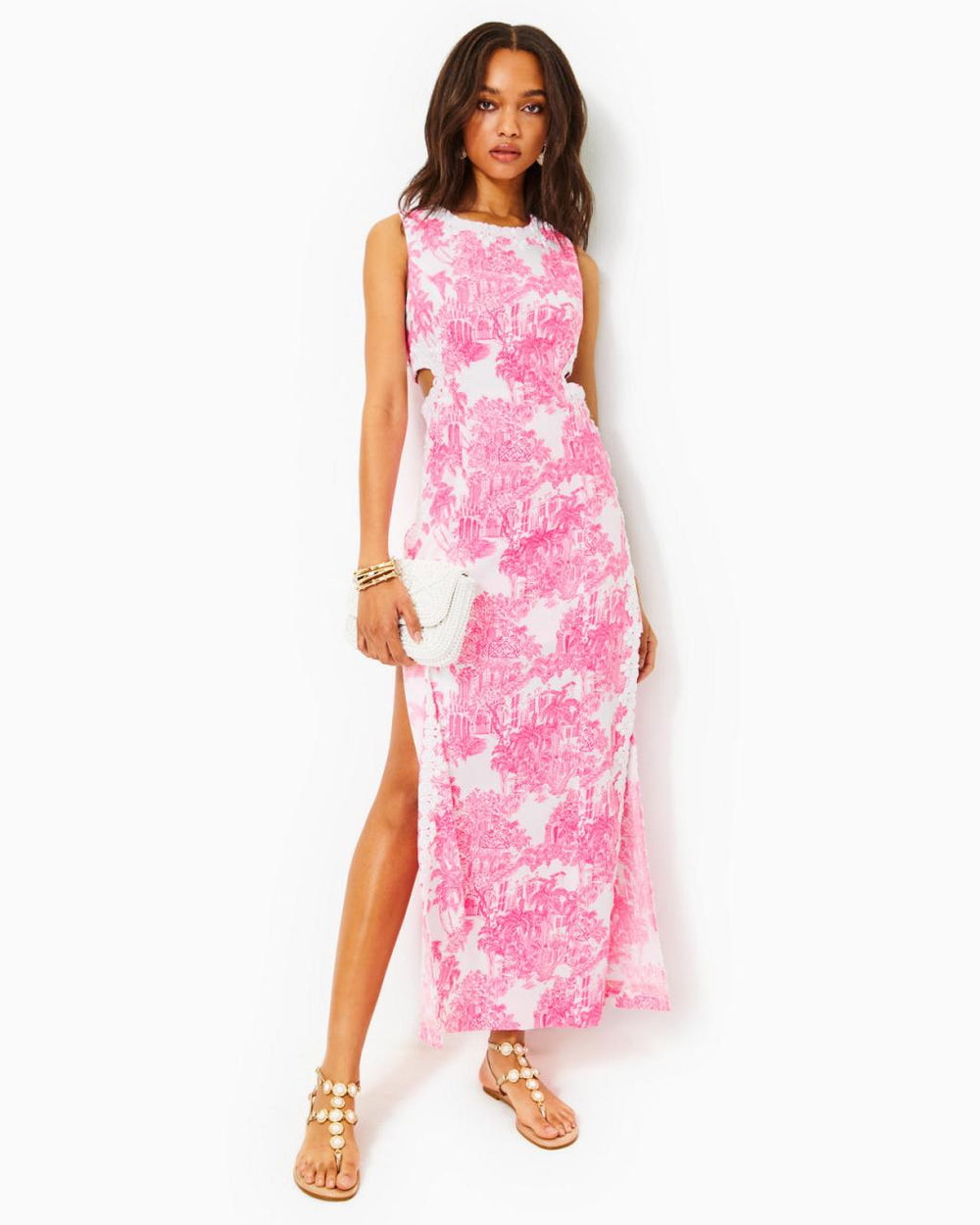Lilly Pulitzer Harlyn Maxi Romper Resort White Pb Anniversary Toile | Women Rompers &amp; Jumpsuits