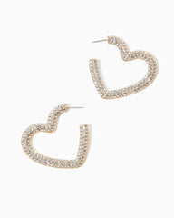 Lilly Pulitzer Heartbreak Hoop Earrings Gold Metallic | Women Jewelry