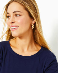 Lilly Pulitzer Island Escape Earrings Gold Metallic | Women Jewelry
